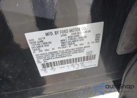 2019 Ford Edge Sel from USA, damaged, VIN 2FMPK4J99KBB87832